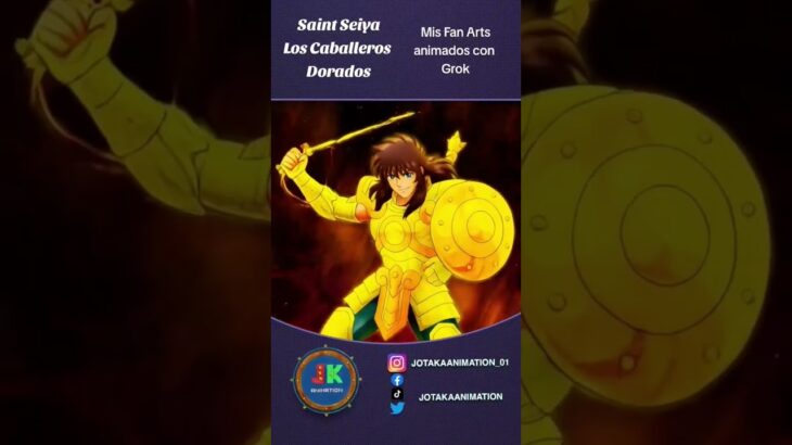 #saintseiya Mis FanArts animados con Grok #grokai #loscaballerosdelzodiaco #聖闘士星矢 #anime #manga