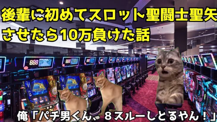 【実話猫ミーム】後輩に５号機のスロット聖闘士星矢を教えた時のお話です。【猫ミーム】【猫マニ】#猫ミーム#猫マニ#パチンコ#スロット#次回予告#負け　第二十八話