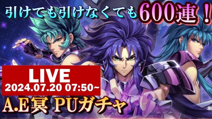 【ライコス生配信】引けても引けなくても600連！AE冥 PUガチャ！！【聖闘士星矢ライジングコスモ】