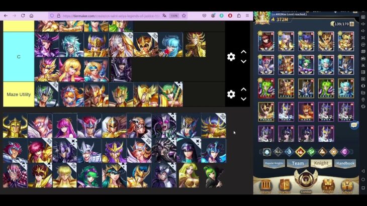 Character Priority Tier List / 海外Tier表 – Saint Seiya Legend of Justice / 聖闘士星矢レジェンドオブジャスティス