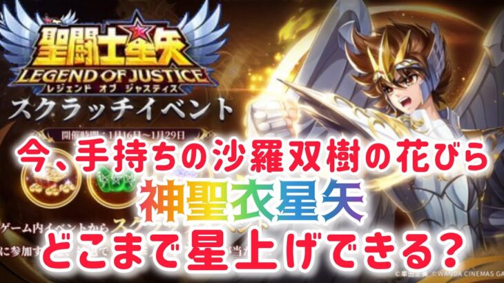 【聖闘士星矢レジェンドオブジャスティス】今、手持ちの沙羅双樹の花びらで、神聖衣星矢どこまで星上げできる？