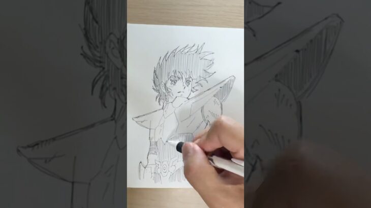【リクエスト】聖闘士星矢のペガサス星矢 #request #落書き #一発描き #drawing #seiya #seintseiya