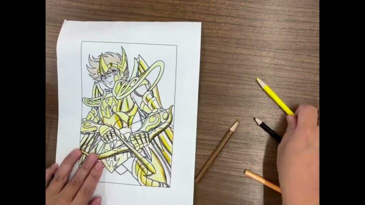 聖闘士星矢の塗り絵をぬってみた